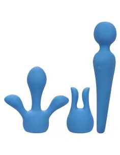 CALEXOTICS COUTURE KIT VIBRADOR WAND 10 VIBRACIONES AZUL