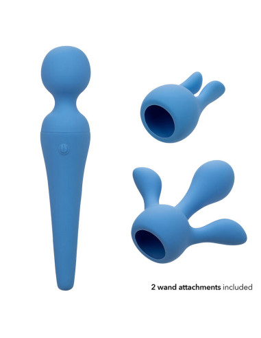 CALEXOTICS COUTURE KIT VIBRADOR WAND 10 VIBRACIONES AZUL