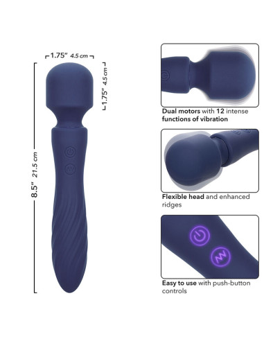 CALEXOTICS CHARISMA MYSTIQUE MASAJEADOR DOBLE MOTOR 12 FUNCIONES 215 CM X 45 CM MORADO