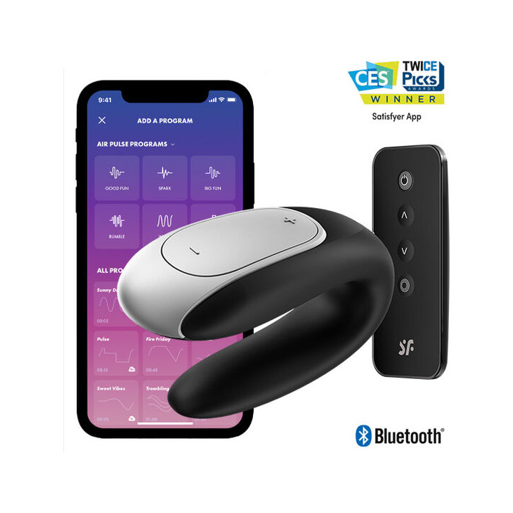 SATISFYER DOUBLE FUN PARTNER VIBRADOR NEGRO