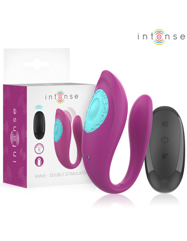 INTENSE ANNIE ESTIMULADOR VIBRADOR FORMA DE U MORADO CONTROL REMOTO