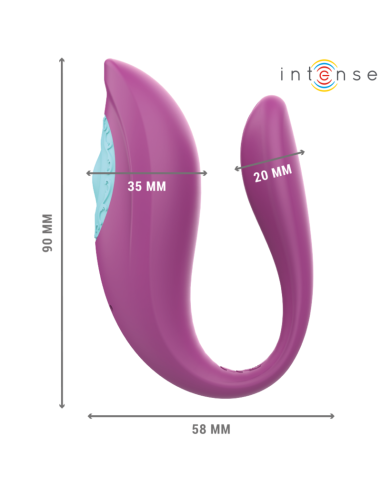 INTENSE ANNIE ESTIMULADOR VIBRADOR FORMA DE U MORADO CONTROL REMOTO