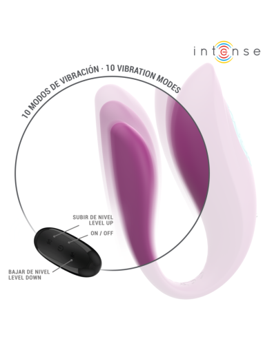 INTENSE ANNIE ESTIMULADOR VIBRADOR FORMA DE U MORADO CONTROL REMOTO