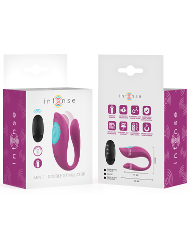 INTENSE ANNIE ESTIMULADOR VIBRADOR FORMA DE U MORADO CONTROL REMOTO