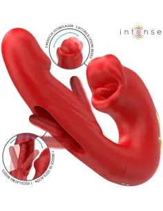 INTENSE NATHY VIBRADOR DOBLE CON BOCA ESTIMULADORA MULTIFUNCION ROJO 2