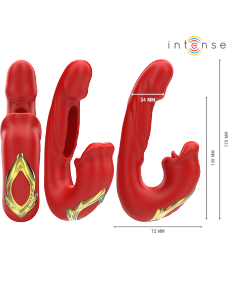 INTENSE NATHY VIBRADOR DOBLE CON BOCA ESTIMULADORA MULTIFUNCION ROJO INTENSE NATHY VIBRADOR DOBLE CON BOCA ESTIMULADORA MULTIFUNCION ROJO