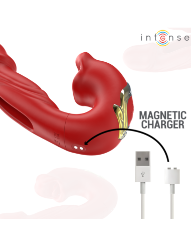 INTENSE NATHY VIBRADOR DOBLE CON BOCA ESTIMULADORA MULTIFUNCION ROJO