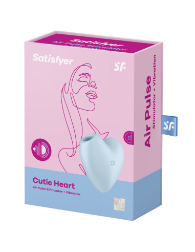 SATISFYER CUTIE HEART ESTIMULADOR Y VIBRADOR AZUL