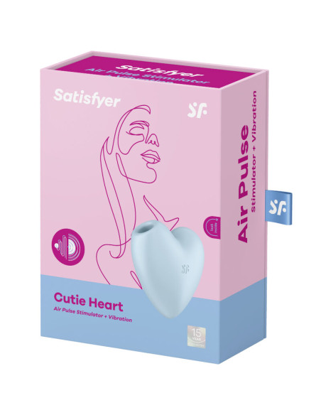 SATISFYER CUTIE HEART ESTIMULADOR Y VIBRADOR AZUL SATISFYER CUTIE HEART ESTIMULADOR Y VIBRADOR AZUL