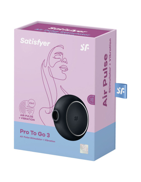 SATISFYER PRO TO GO 3 ESTIMULADOR Y VIBRADOR DOBLE NEGRO SATISFYER PRO TO GO 3 ESTIMULADOR Y VIBRADOR DOBLE NEGRO