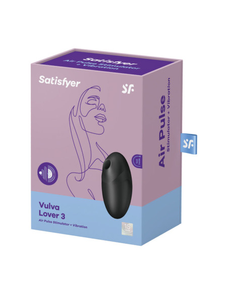 SATISFYER VULVA LOVER 3 ESTIMULADOR Y VIBRADOR NEGRO SATISFYER VULVA LOVER 3 ESTIMULADOR Y VIBRADOR NEGRO