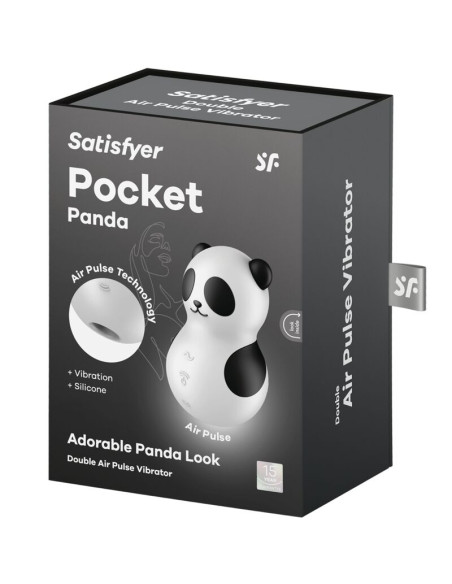 SATISFYER POCKET PANDA ESTIMULADOR VIBRADOR BLANCO Y NEGRO SATISFYER POCKET PANDA ESTIMULADOR VIBRADOR BLANCO Y NEGRO