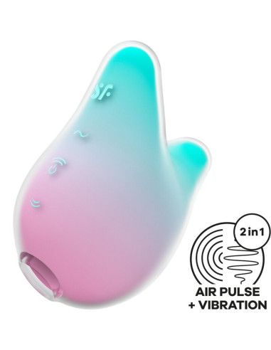 SATISFYER MERMAID VIBES ESTIMULADOR VIBRADOR MENTA Y ROSA