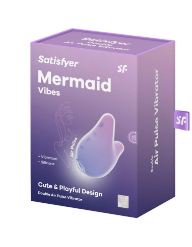 SATISFYER MERMAID VIBES ESTIMULADOR VIBRADOR VIOLETA Y ROSA
