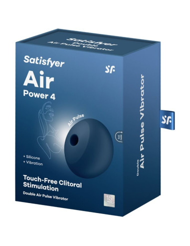 SATISFYER AIR POWER 4 ESTIMULADOR VIBRADOR 12 VIBRACIONES AZUL